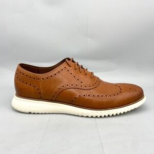 Cole Haan Mens 13M Zerogrand Wingtip Oxford Tan Leather Casual Shoes Brogue